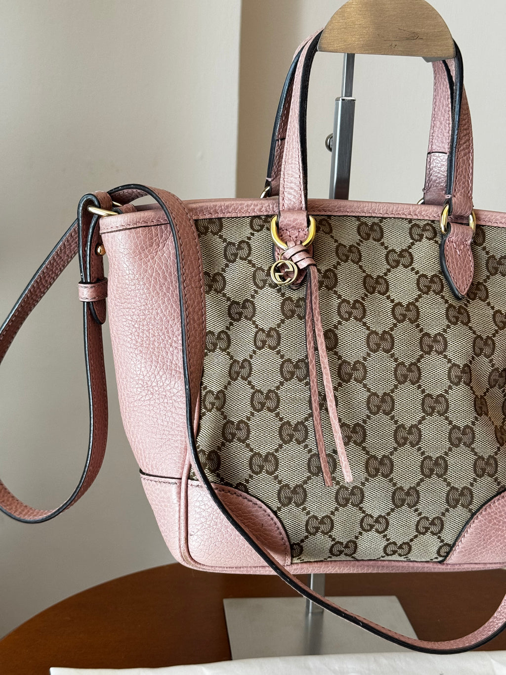 Gucci Bree Small Tote GG e pelle rosa