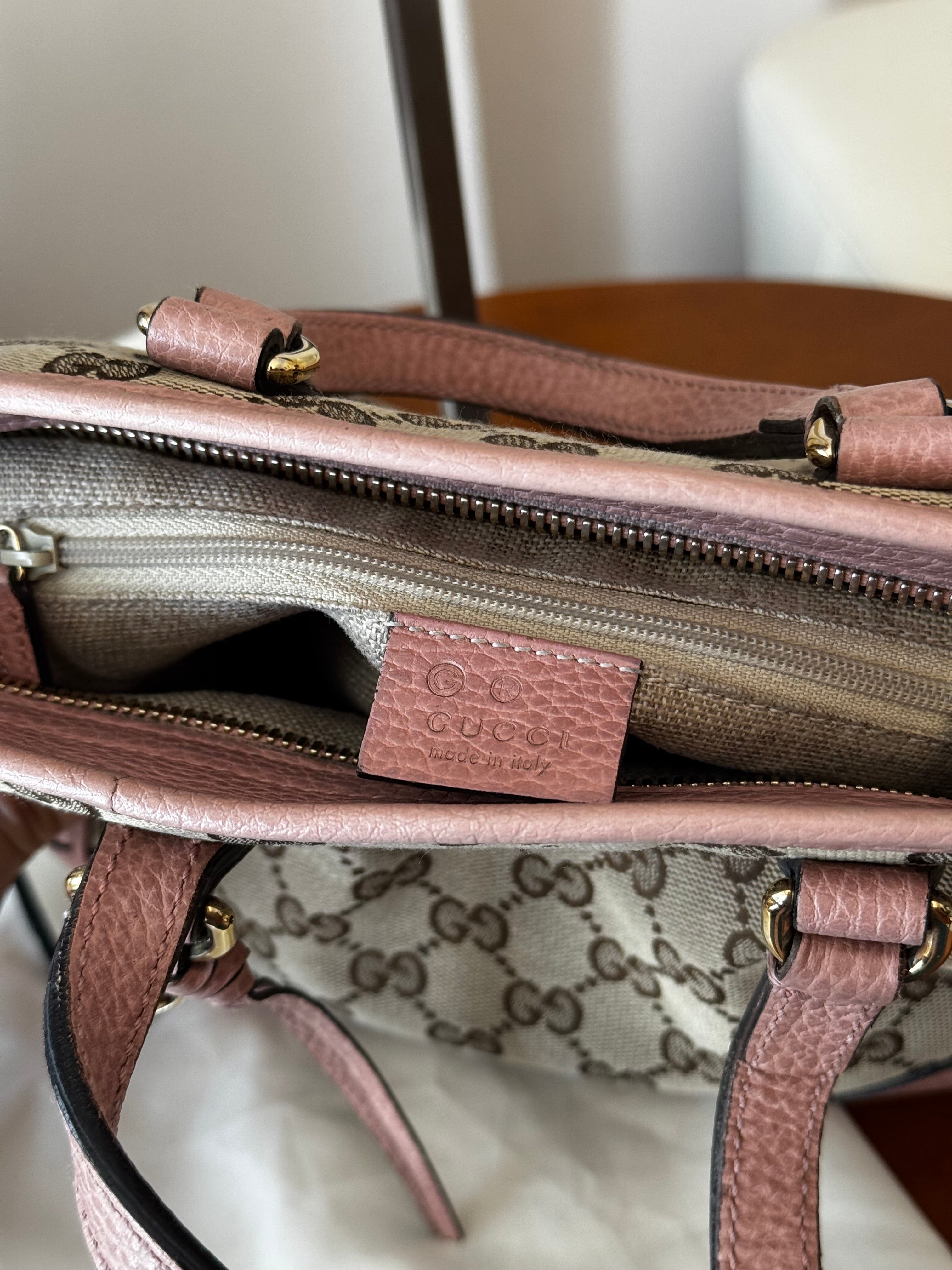 Gucci Bree Small Tote GG e pelle rosa