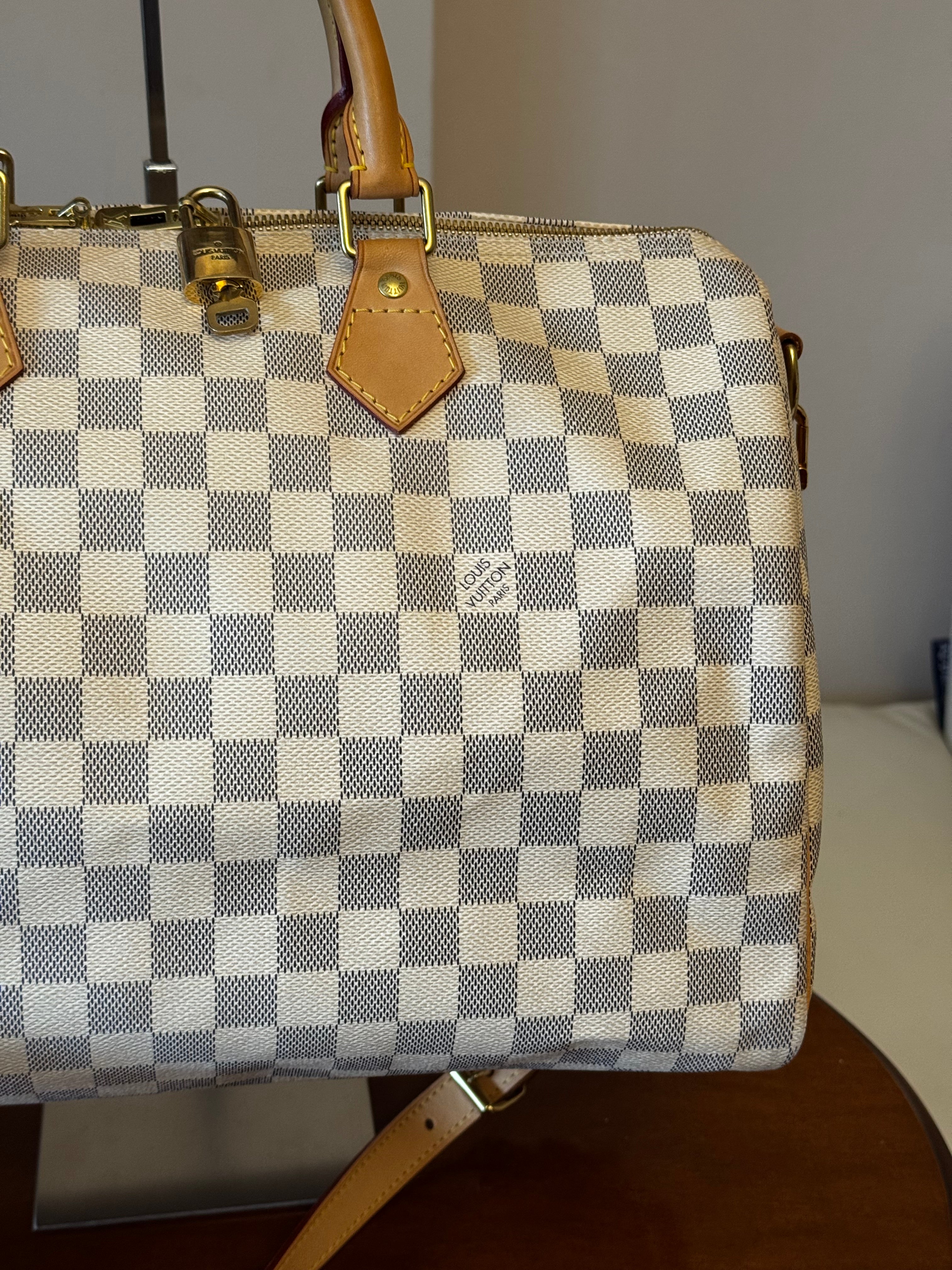 Louis Vuitton Speedy  Bandouliere 35 Damier Azur