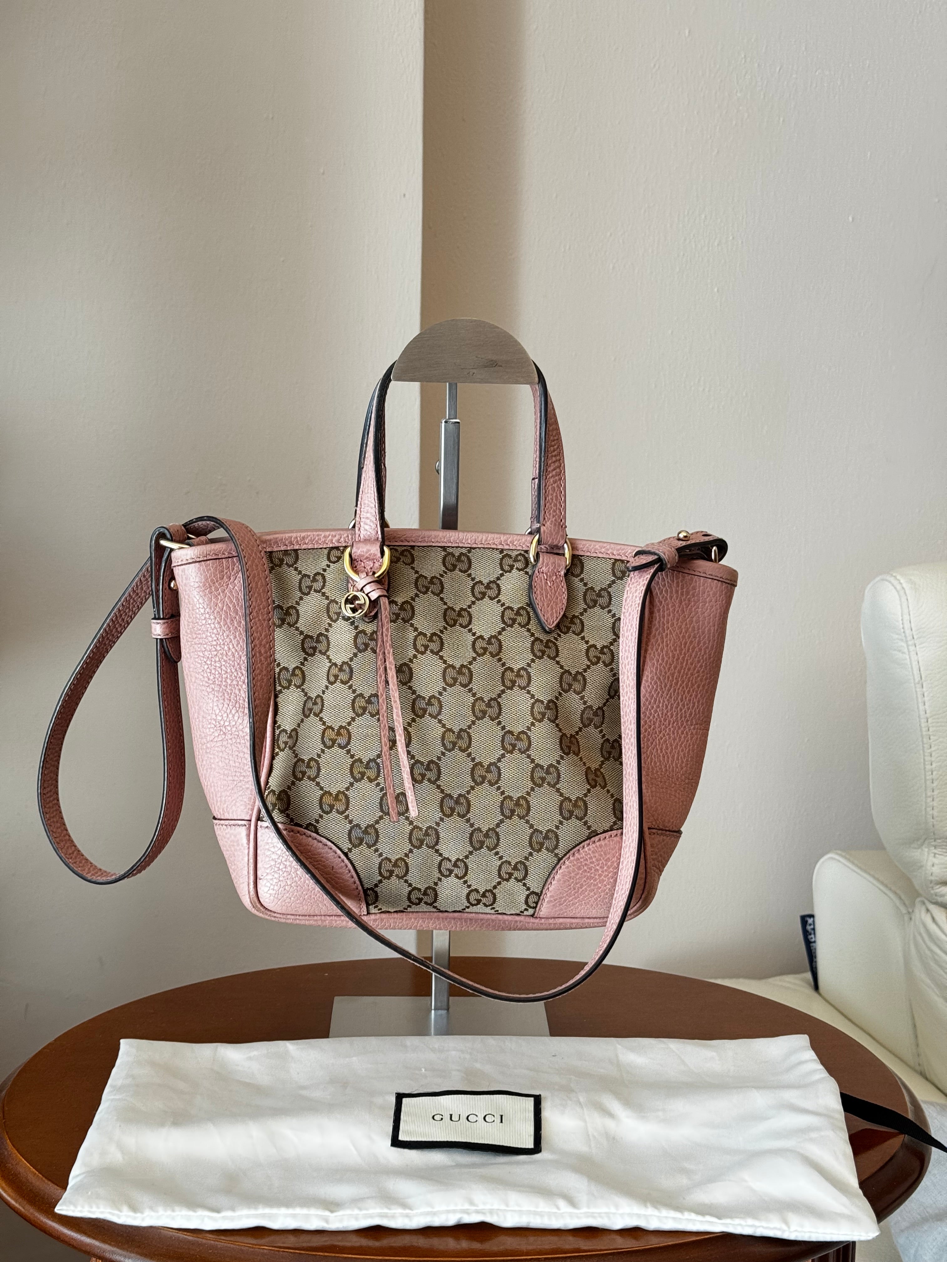 Gucci Bree Small Tote GG e pelle rosa