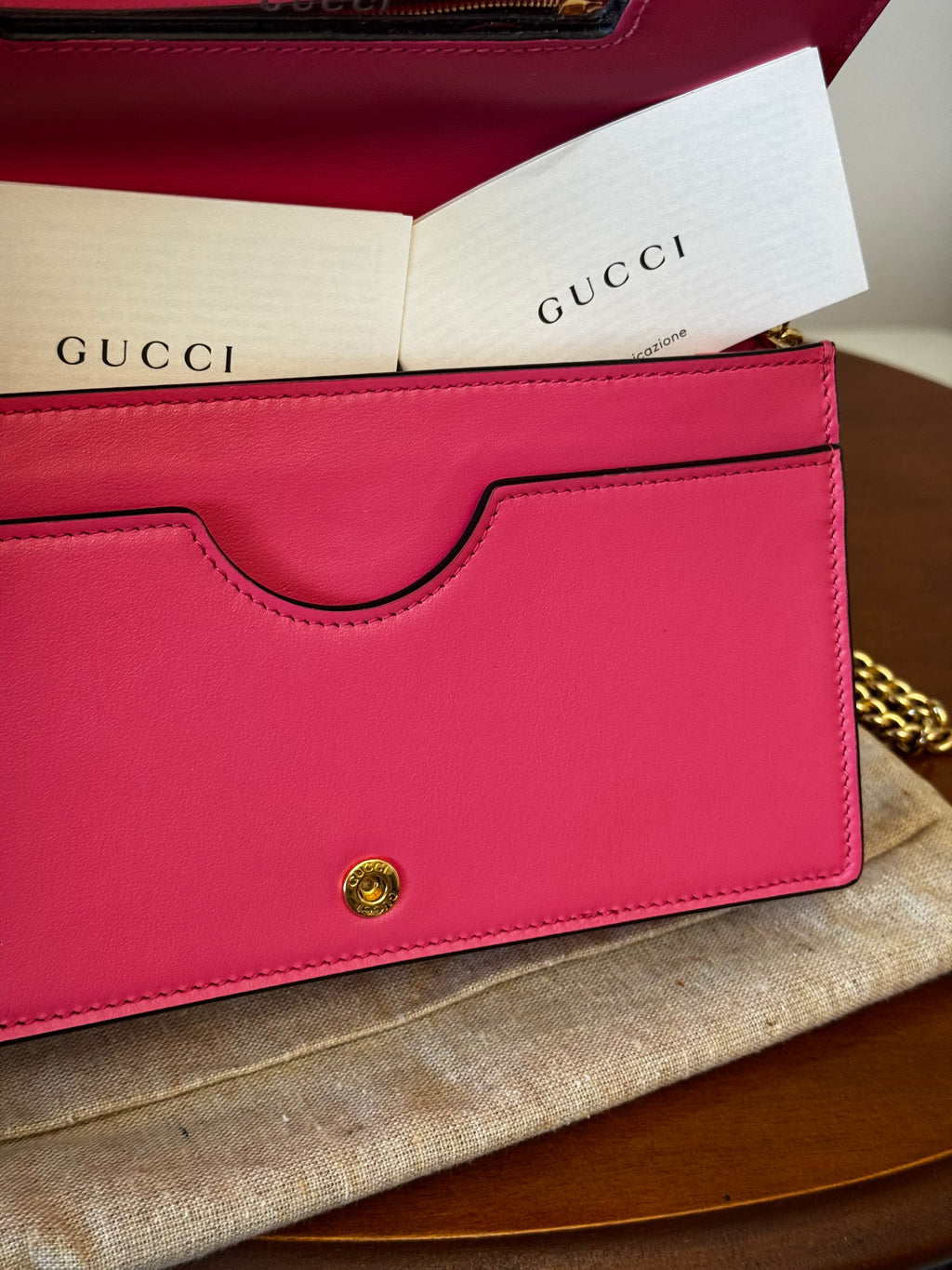 Gucci GG Matelassé Chain Wallet