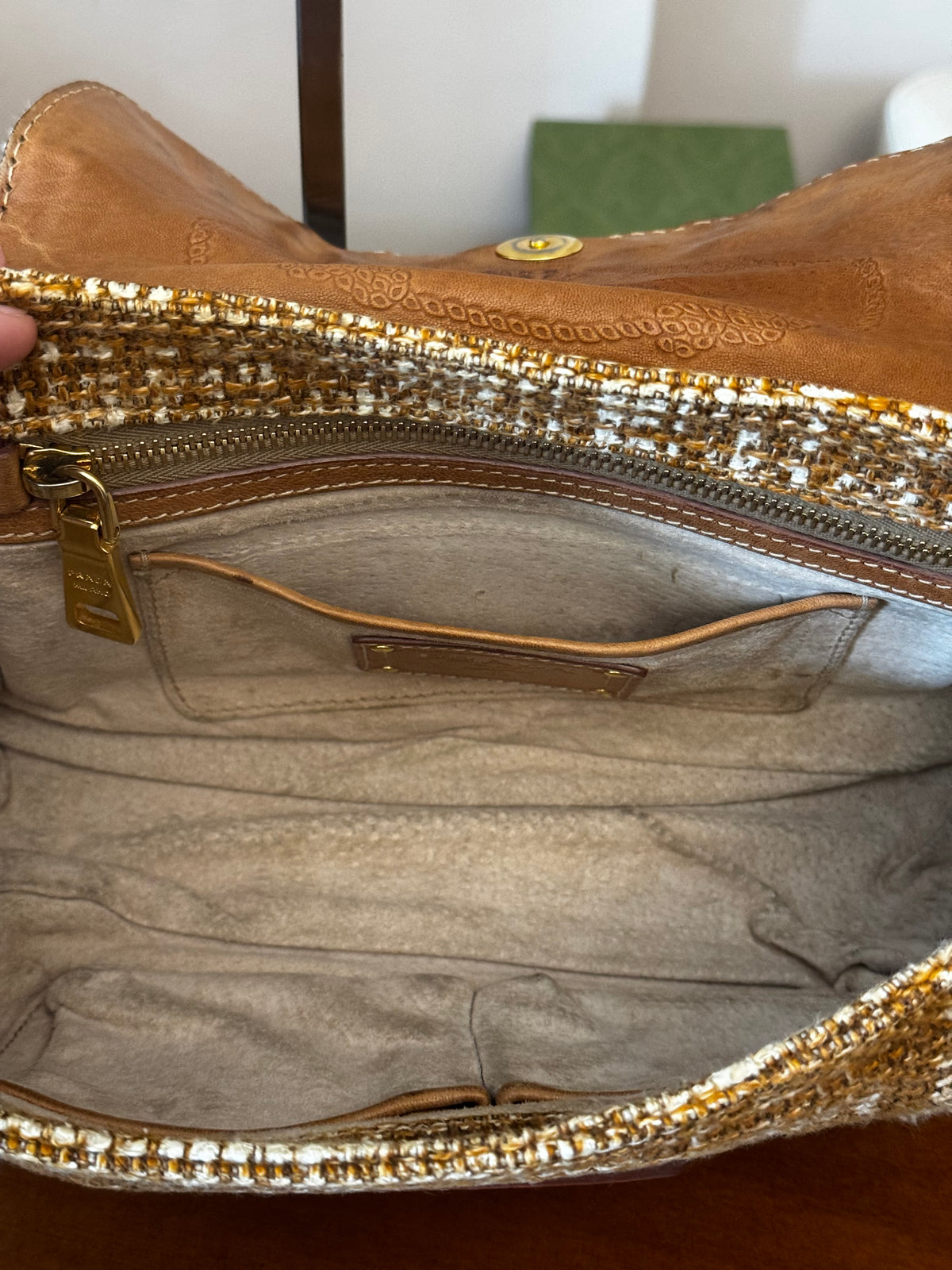 Prada Tela Tweed Flap Bag