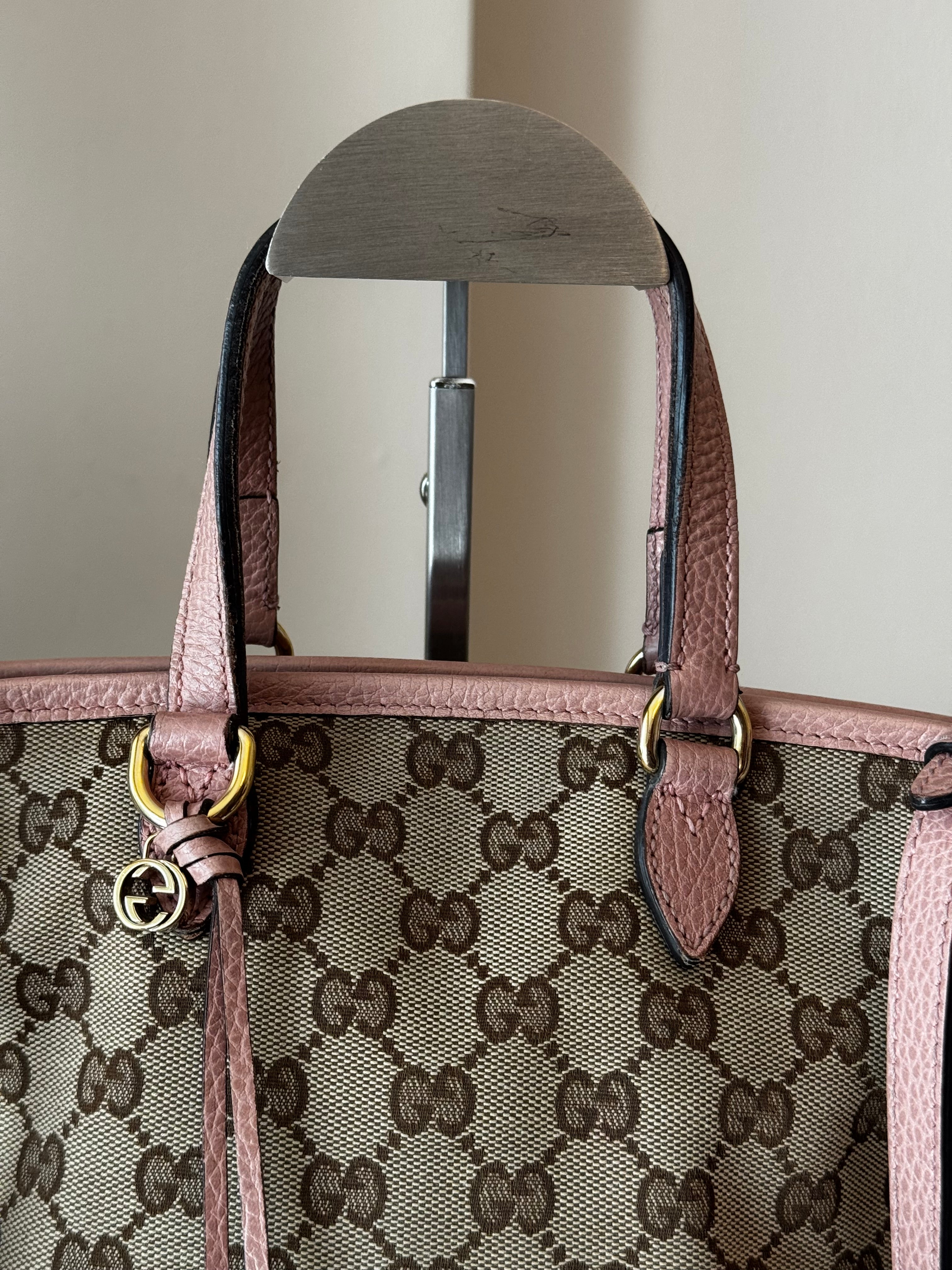 Gucci Bree Small Tote GG e pelle rosa