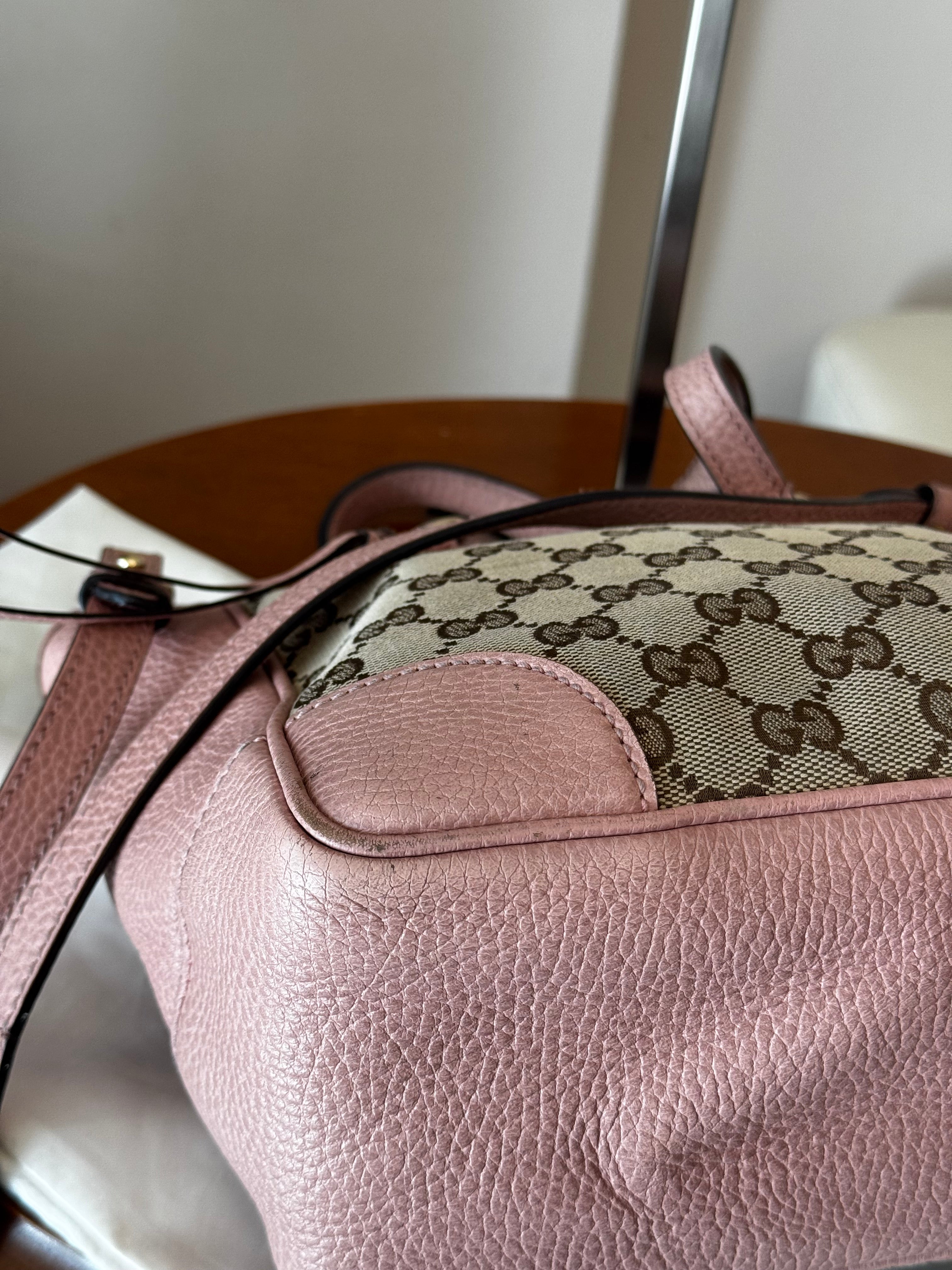 Gucci Bree Small Tote GG e pelle rosa