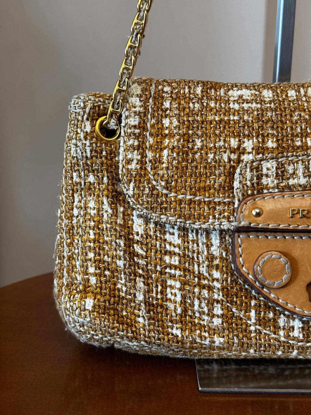 Prada Tela Tweed Flap Bag