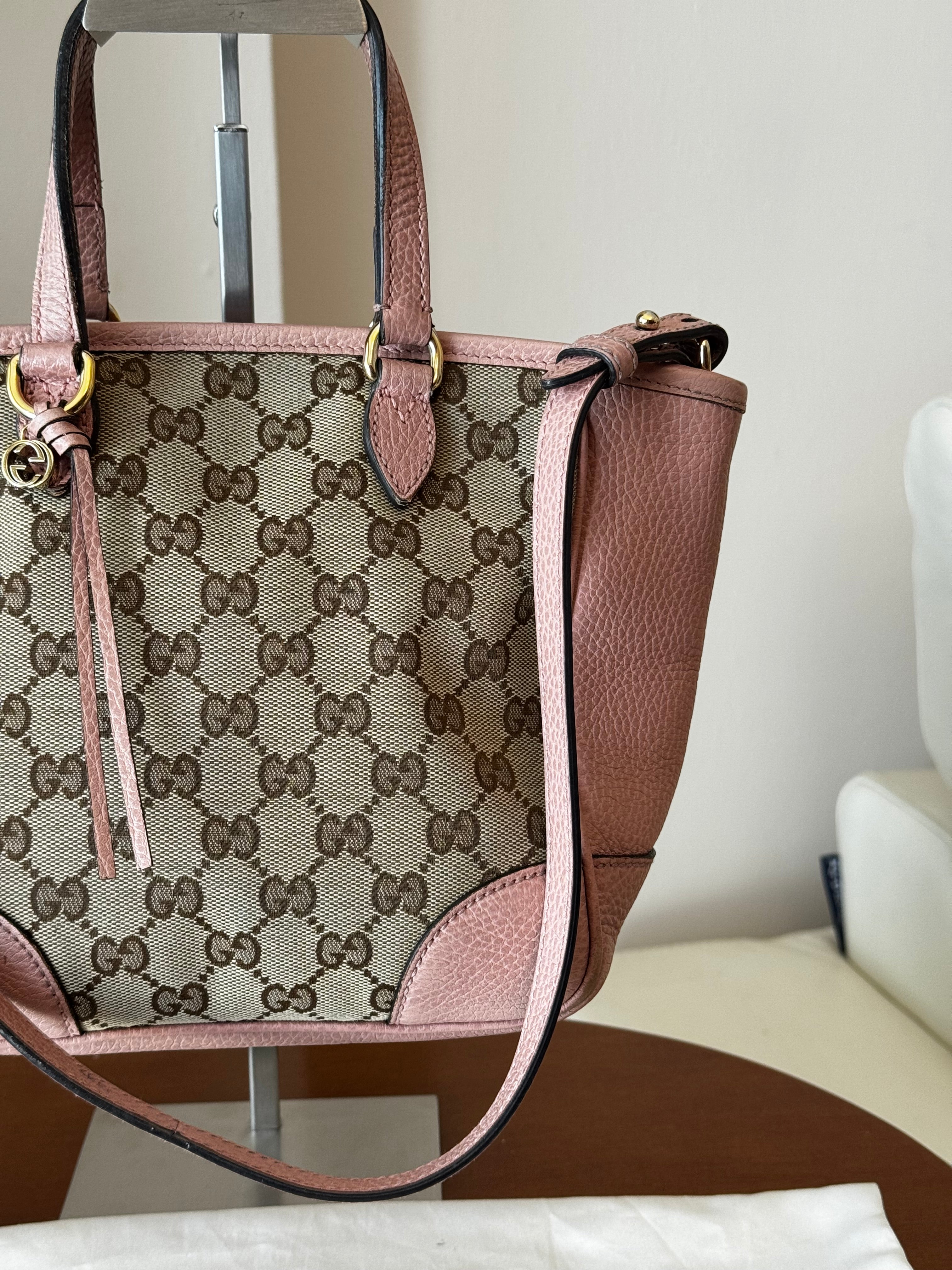 Gucci Bree Small Tote GG e pelle rosa
