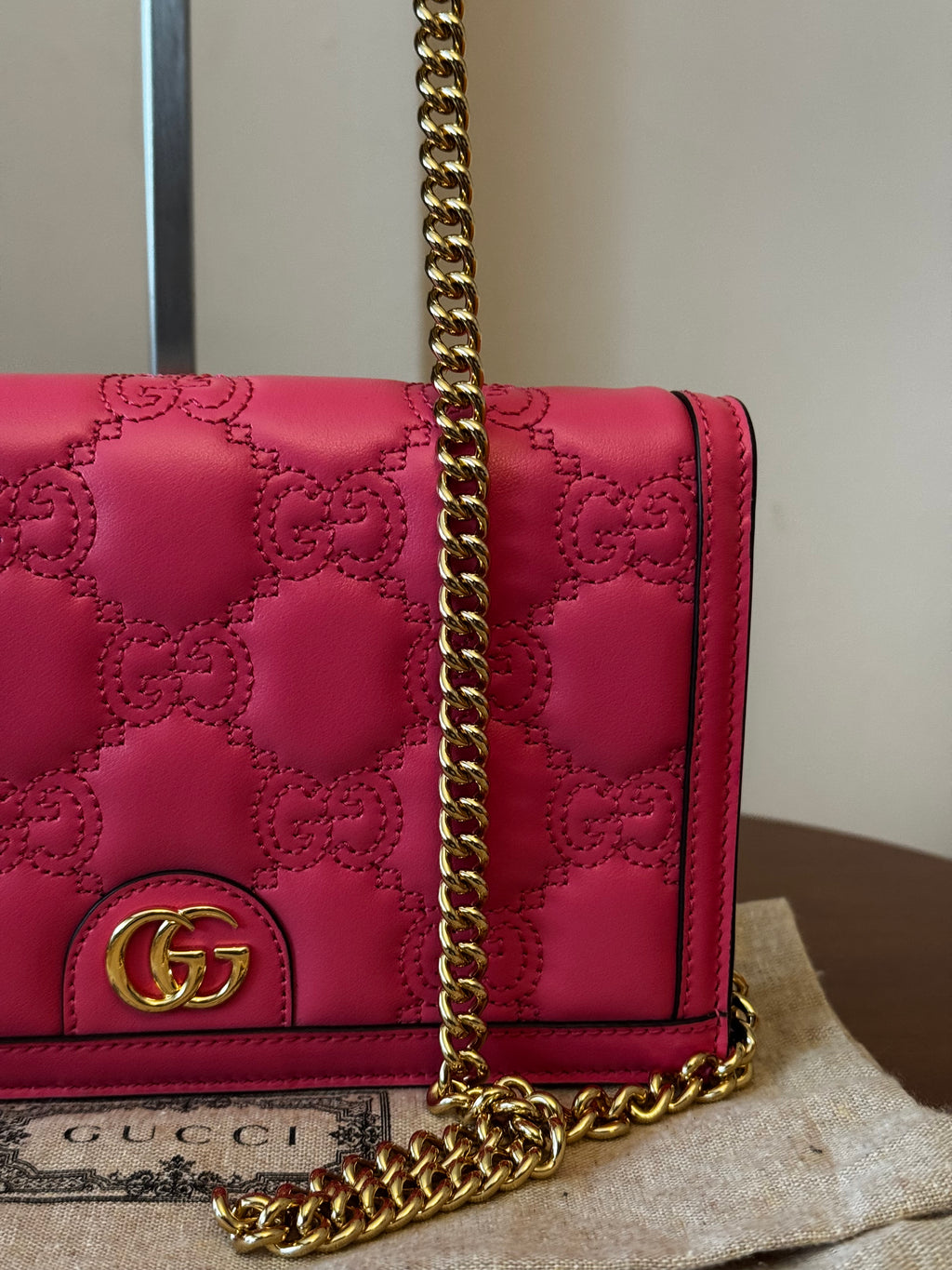 Gucci GG Matelassé Chain Wallet
