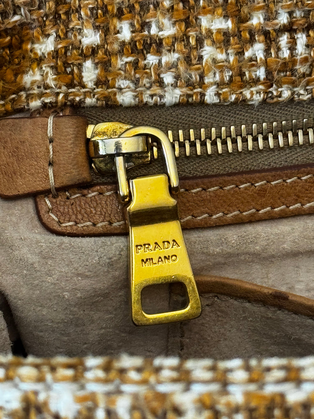 Prada Tela Tweed Flap Bag