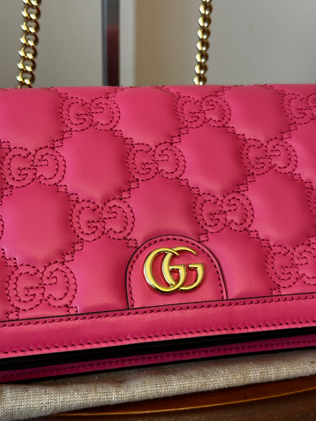 Gucci GG Matelassé Chain Wallet