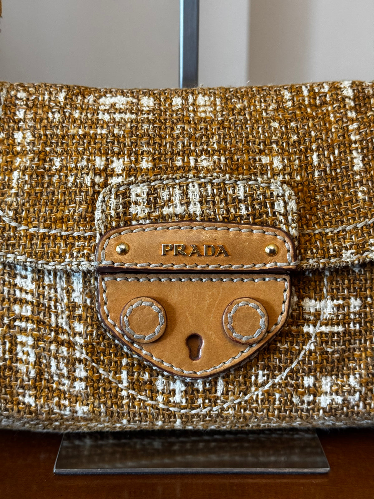 Prada Tela Tweed Flap Bag